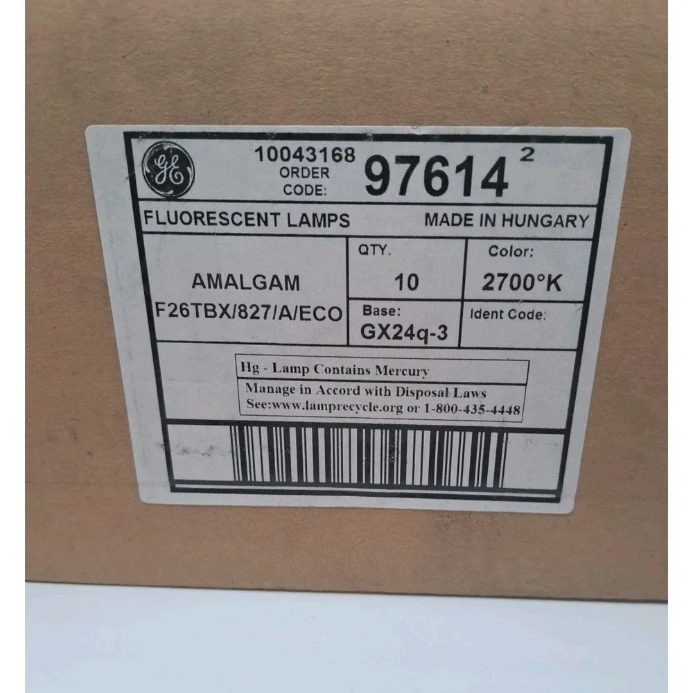 GE F26TBX/827/A/ECO 4Pin Compact Fluorescent Lamp 26 Watt Biax CASE OF 10!